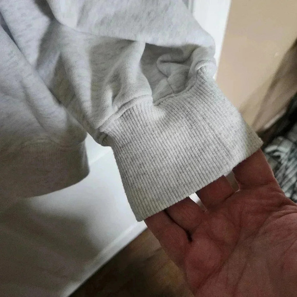 Women's Oversight Plus Size White and  Grey Heathered Hoodie - Size 1x - Picture 8 of 10